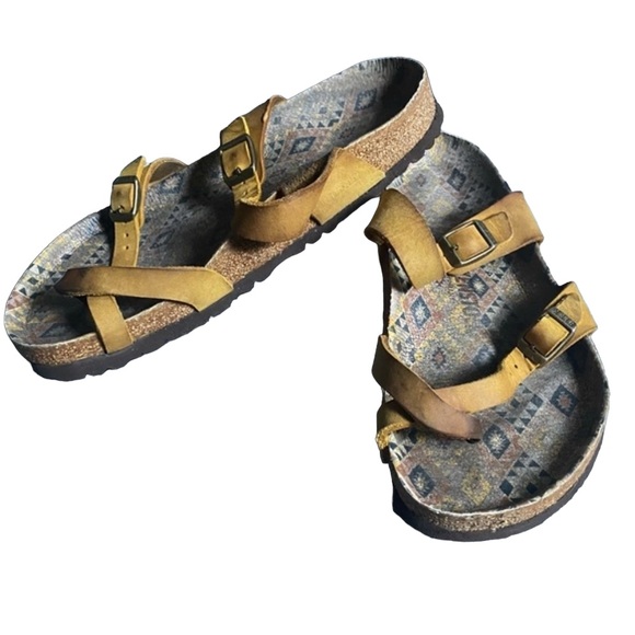Yellow Birkenstock Mayari Ethno Ochre Printed - Size 40 US 9 9.5 - Picture 3 of 6